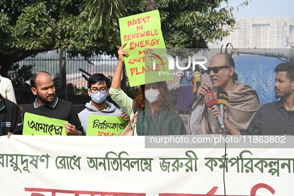 Activists Of An Environmental Organization Stage A Protest Rally Demanding Immediate Adoption Of An Emergency Action Plan To Prevent Air Pol...