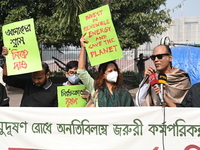 Activists Of An Environmental Organization Stage A Protest Rally Demanding Immediate Adoption Of An Emergency Action Plan To Prevent Air Pol...