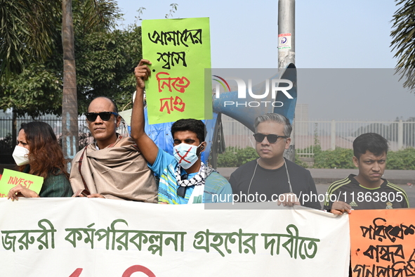 Activists Of An Environmental Organization Stage A Protest Rally Demanding Immediate Adoption Of An Emergency Action Plan To Prevent Air Pol...