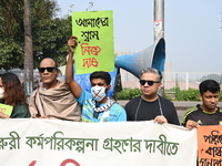 Activists Of An Environmental Organization Stage A Protest Rally Demanding Immediate Adoption Of An Emergency Action Plan To Prevent Air Pol...