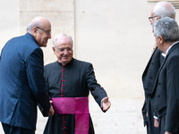 Lebanon's Prime Minister Najib Mikati arrives at the St. Damaso courtyard for a private audience with Pope Francis at the Vatican on Decembe...