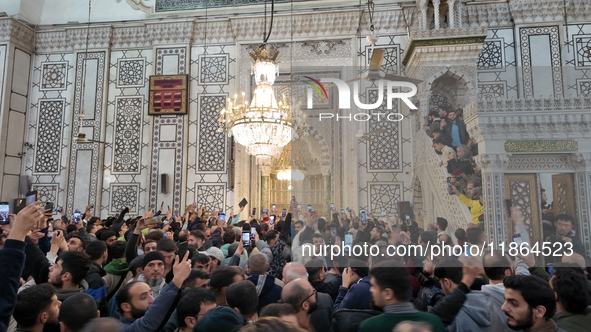 Syrians Perform The First Friday Prayer At The Umayyad Mosque In The Capital, Damascus, After The Fall Of The Assad Regime, on december 13,...