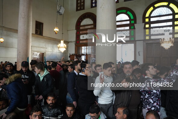 Syrians Perform The First Friday Prayer At The Umayyad Mosque In The Capital, Damascus, After The Fall Of The Assad Regime, on december 13,...