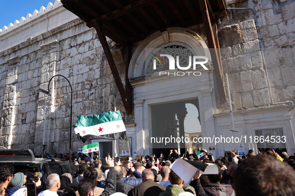 Syrians Perform The First Friday Prayer At The Umayyad Mosque In The Capital, Damascus, After The Fall Of The Assad Regime, on december 13,...