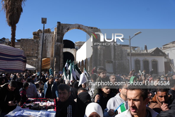 Syrians Perform The First Friday Prayer At The Umayyad Mosque In The Capital, Damascus, After The Fall Of The Assad Regime, on december 13,...