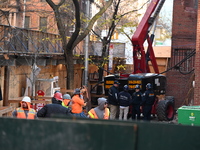 One construction worker dies and one construction worker is injured in a construction accident in Manhattan, New York, United States, on Dec...