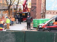 One construction worker dies and one construction worker is injured in a construction accident in Manhattan, New York, United States, on Dec...