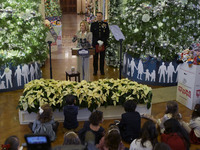 The First Lady Jill Biden holds a U.S. Marine Corps Reserve Toys for Tots event with local Marine Corps families in the East Room of the Whi...