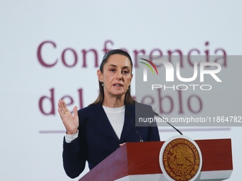 Mexico's President Claudia Sheinbaum speaks during a briefing conference about the reform against vapers and the integral project for the re...