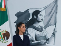 Mexico's President Claudia Sheinbaum speaks during a briefing conference about the reform against vapers and the integral project for the re...