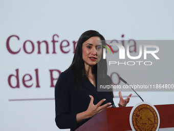 Minister of Culture Claudia Curiel de Icaza speaks during a briefing conference about the integral project for the renovation of arts and cu...