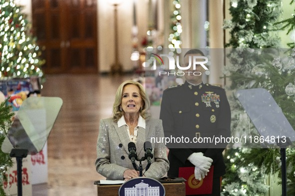 On December 13, 2024, the First Lady, Jill Biden, hosts a U.S. Marine Corps Reserve Toys for Tots event at the White House with local Marine...