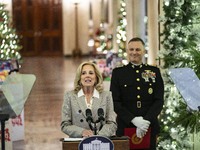 On December 13, 2024, the First Lady, Jill Biden, hosts a U.S. Marine Corps Reserve Toys for Tots event at the White House with local Marine...