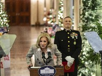 On December 13, 2024, the First Lady, Jill Biden, hosts a U.S. Marine Corps Reserve Toys for Tots event at the White House with local Marine...