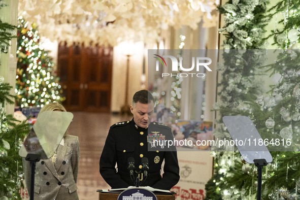 On December 13, 2024, the First Lady, Jill Biden, hosts a U.S. Marine Corps Reserve Toys for Tots event at the White House with local Marine...