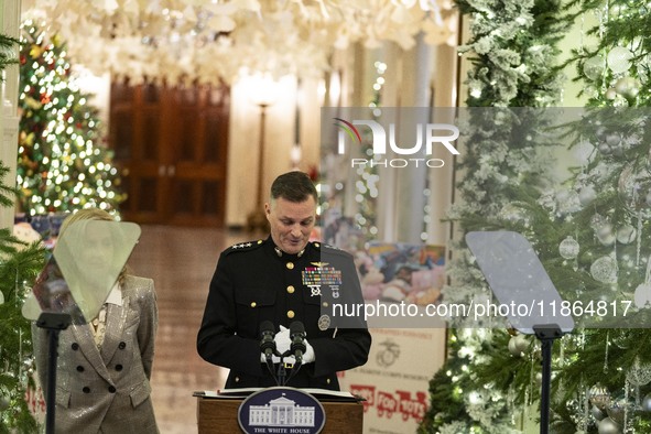 On December 13, 2024, the First Lady, Jill Biden, hosts a U.S. Marine Corps Reserve Toys for Tots event at the White House with local Marine...