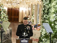 On December 13, 2024, the First Lady, Jill Biden, hosts a U.S. Marine Corps Reserve Toys for Tots event at the White House with local Marine...