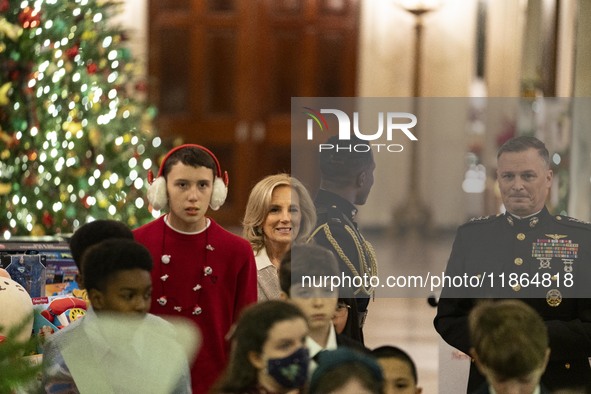 On December 13, 2024, the First Lady, Jill Biden, hosts a U.S. Marine Corps Reserve Toys for Tots event at the White House with local Marine...