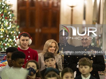 On December 13, 2024, the First Lady, Jill Biden, hosts a U.S. Marine Corps Reserve Toys for Tots event at the White House with local Marine...