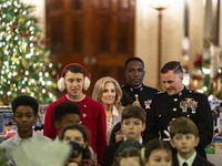 On December 13, 2024, the First Lady, Jill Biden, hosts a U.S. Marine Corps Reserve Toys for Tots event at the White House with local Marine...