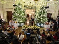 On December 13, 2024, the First Lady, Jill Biden, hosts a U.S. Marine Corps Reserve Toys for Tots event at the White House with local Marine...