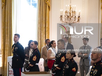 On December 13, 2024, the First Lady, Jill Biden, hosts a U.S. Marine Corps Reserve Toys for Tots event at the White House with local Marine...