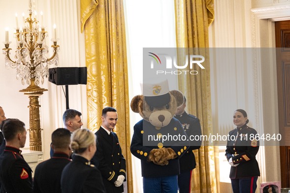 On December 13, 2024, the First Lady, Jill Biden, hosts a U.S. Marine Corps Reserve Toys for Tots event at the White House with local Marine...