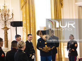 On December 13, 2024, the First Lady, Jill Biden, hosts a U.S. Marine Corps Reserve Toys for Tots event at the White House with local Marine...