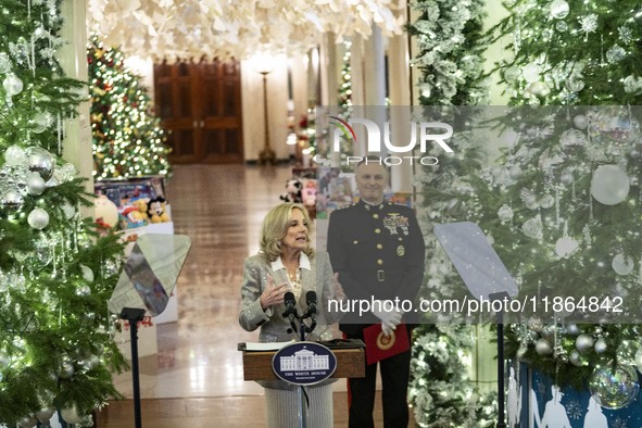 On December 13, 2024, the First Lady, Jill Biden, hosts a U.S. Marine Corps Reserve Toys for Tots event at the White House with local Marine...