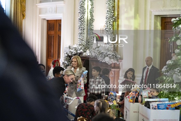 On December 13, 2024, the First Lady, Jill Biden, hosts a U.S. Marine Corps Reserve Toys for Tots event at the White House with local Marine...