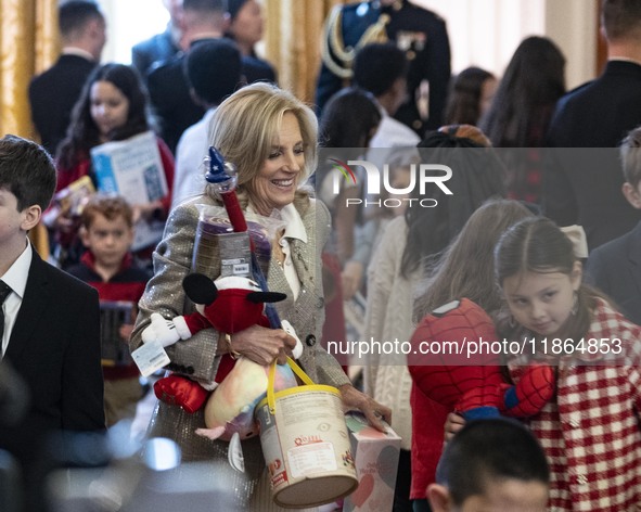 On December 13, 2024, the First Lady, Jill Biden, hosts a U.S. Marine Corps Reserve Toys for Tots event at the White House with local Marine...