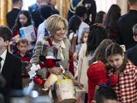 On December 13, 2024, the First Lady, Jill Biden, hosts a U.S. Marine Corps Reserve Toys for Tots event at the White House with local Marine...