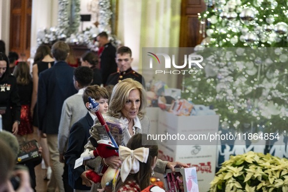 On December 13, 2024, the First Lady, Jill Biden, hosts a U.S. Marine Corps Reserve Toys for Tots event at the White House with local Marine...