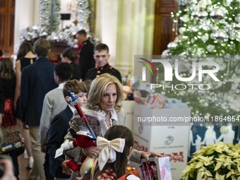 On December 13, 2024, the First Lady, Jill Biden, hosts a U.S. Marine Corps Reserve Toys for Tots event at the White House with local Marine...