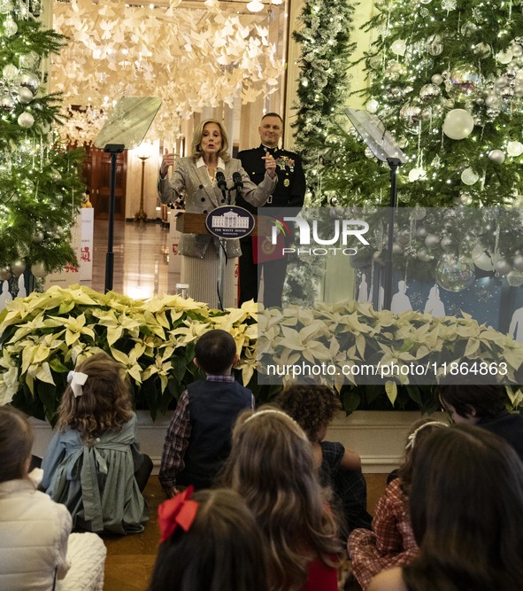 On December 13, 2024, the First Lady, Jill Biden, hosts a U.S. Marine Corps Reserve Toys for Tots event at the White House with local Marine...