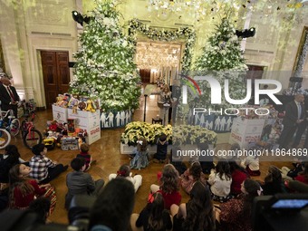 On December 13, 2024, the First Lady, Jill Biden, hosts a U.S. Marine Corps Reserve Toys for Tots event at the White House with local Marine...