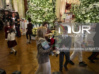 On December 13, 2024, the First Lady, Jill Biden, hosts a U.S. Marine Corps Reserve Toys for Tots event at the White House with local Marine...