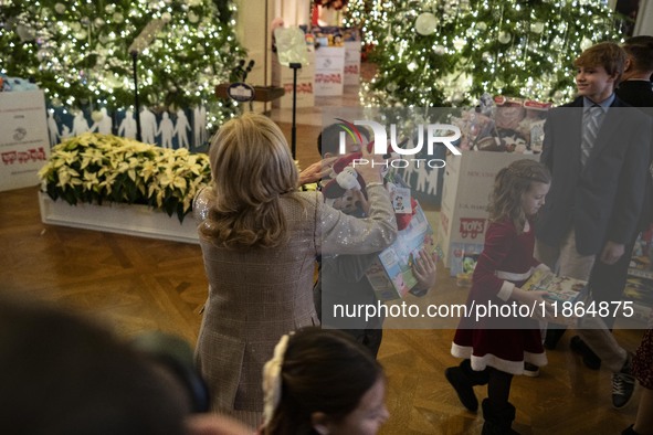 On December 13, 2024, the First Lady, Jill Biden, hosts a U.S. Marine Corps Reserve Toys for Tots event at the White House with local Marine...