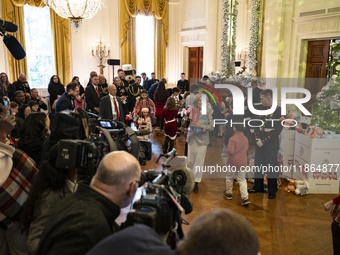 On December 13, 2024, the First Lady, Jill Biden, hosts a U.S. Marine Corps Reserve Toys for Tots event at the White House with local Marine...