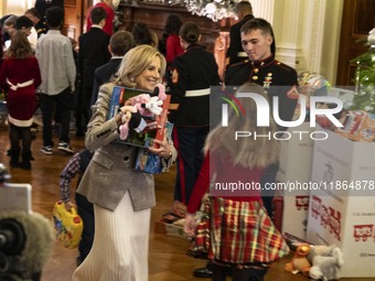 On December 13, 2024, the First Lady, Jill Biden, hosts a U.S. Marine Corps Reserve Toys for Tots event at the White House with local Marine...