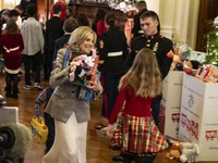 On December 13, 2024, the First Lady, Jill Biden, hosts a U.S. Marine Corps Reserve Toys for Tots event at the White House with local Marine...