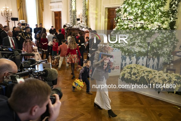 On December 13, 2024, the First Lady, Jill Biden, hosts a U.S. Marine Corps Reserve Toys for Tots event at the White House with local Marine...