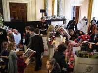 On December 13, 2024, the First Lady, Jill Biden, hosts a U.S. Marine Corps Reserve Toys for Tots event at the White House with local Marine...