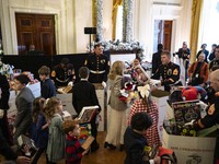 On December 13, 2024, the First Lady, Jill Biden, hosts a U.S. Marine Corps Reserve Toys for Tots event at the White House with local Marine...