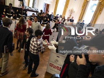 On December 13, 2024, the First Lady, Jill Biden, hosts a U.S. Marine Corps Reserve Toys for Tots event at the White House with local Marine...