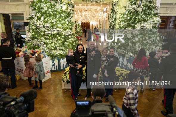 On December 13, 2024, the First Lady, Jill Biden, hosts a U.S. Marine Corps Reserve Toys for Tots event at the White House with local Marine...