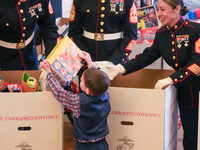 The First Lady hosts a Toys for Tots event at the White House with military families in Washington, D.C, on december 13, 2024. (