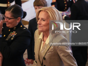 The First Lady hosts a Toys for Tots event at the White House with military families in Washington, D.C, on december 13, 2024. (