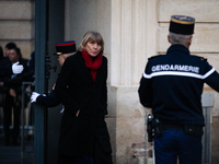 Valerie Letard, the resigned Minister for Housing and Urban Renewal, arrives at the handover ceremony between Michel Barnier, the outgoing P...