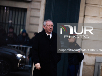 Francois Bayrou, the new Prime Minister, arrives at the handover ceremony between Michel Barnier, the outgoing Prime Minister, and Francois...